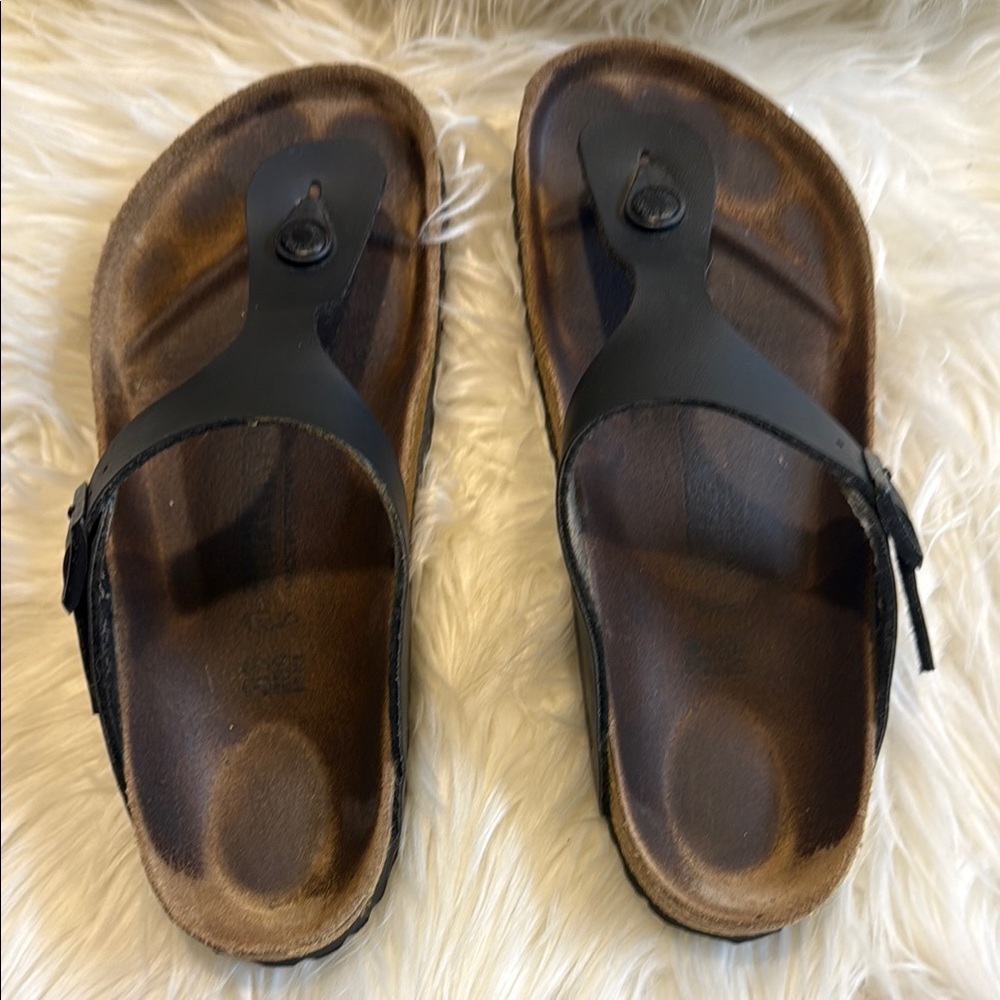 Birkenstock Black Sandals with Adjustable Straps and Contoured Footbed size 39 - Picture 3 of 7